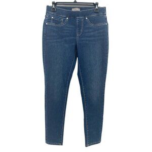 Falls Creek skinny Fit Jeggins Medium Wash Blue Elastic Waist Pull on size 8